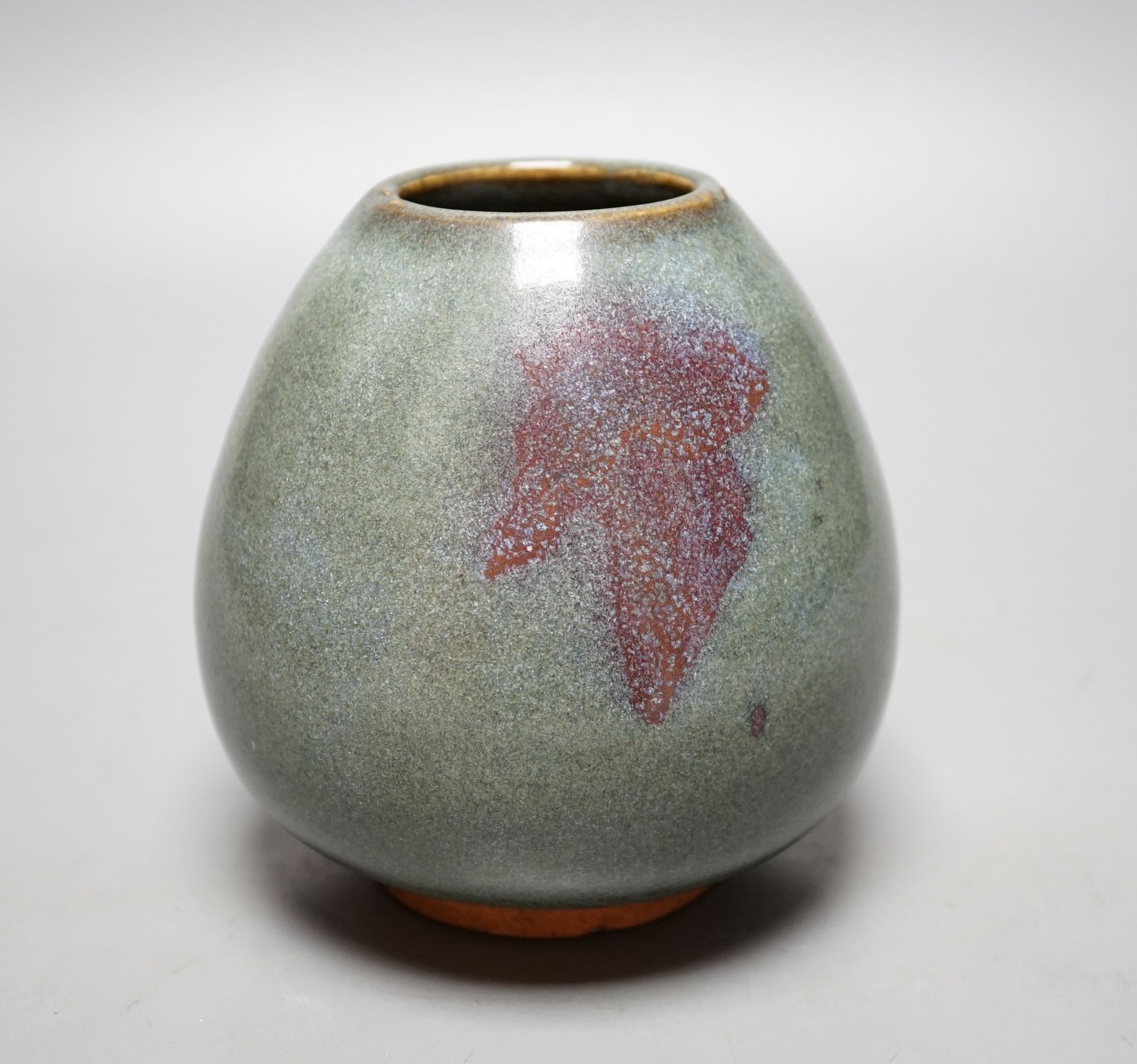 A Chinese jun-type type bud vase, Qing or earlier, 14 cms high.